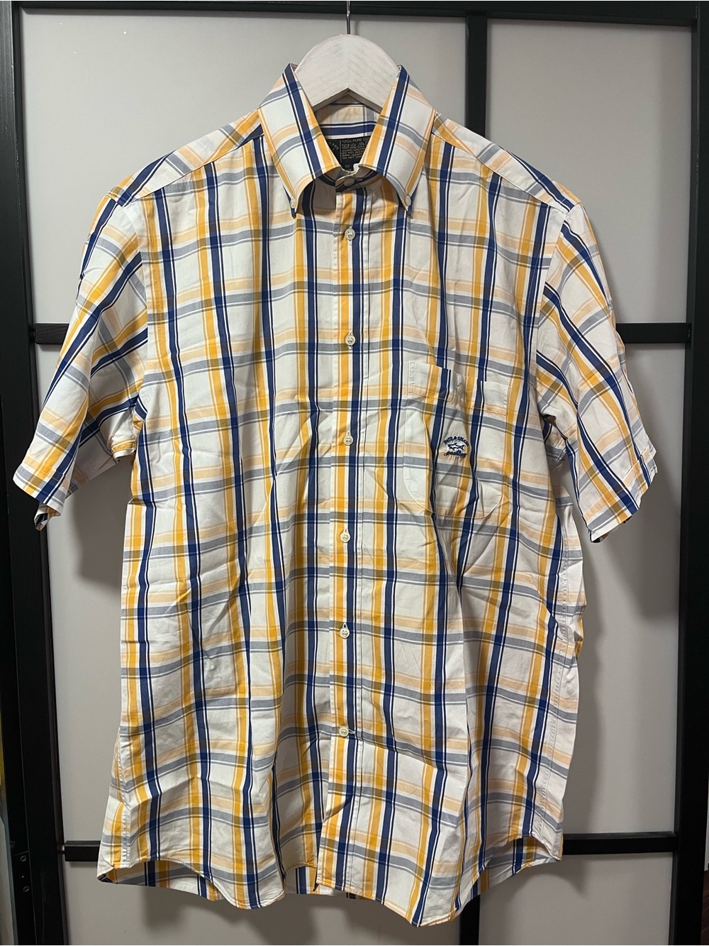 Paul & Shark Yachting Plaid Short Sleeve Button Down Shirt Size 40 / Medium